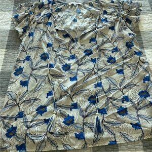 Rose & Olive Blue Floral Blouse